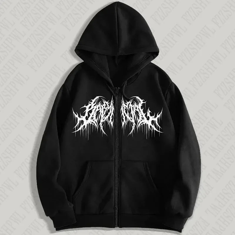 Y2K Men’s Graphic Hoodie – Hip Hop Gothic Long Sleeve Winter Streetwear