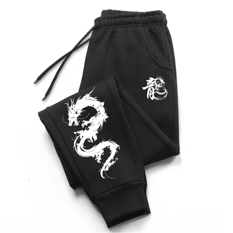 Men's Dragon Print Jogger Pants – Casual Sport & Comfort Wear