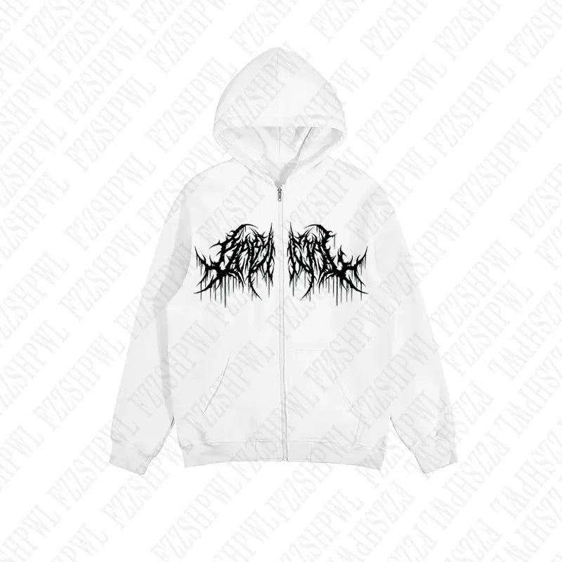 Y2K Men’s Graphic Hoodie – Hip Hop Gothic Long Sleeve Winter Streetwear